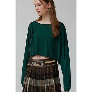 UO Out From Under Cropped Tee Green Small